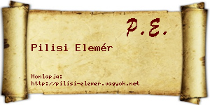 Pilisi Elemér névjegykártya